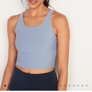 Light Support PowerSoft Adjustable Longline Sports Bra Cross Back (blue only)
